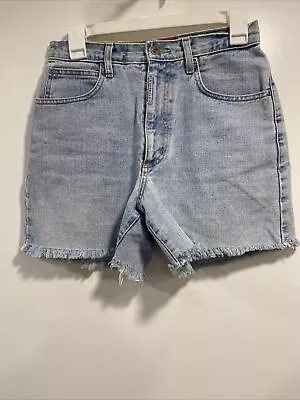 $25 • Buy Vintage Z Cavaricci Sz 28 Jean Cut Offs Light Denim 12”High Rise 5 Pockets