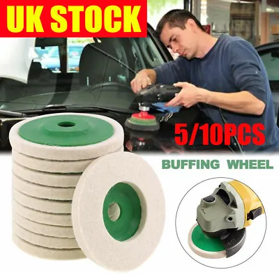£9.89 • Buy 5/10PCS 5'' Wool Buffing Angle Grinder Wheel Felt Polishing Disc Pad For Car UK