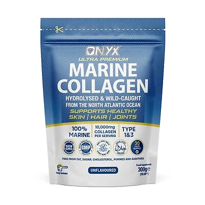 Premium Marine Collagen Powder 10000mg - Hydrolysed & Wild-Caught - 300g • £19.99