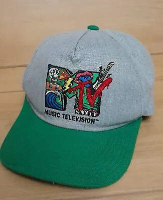 Vintage Mtv Hat Green And Gray Adjustable Snapback Embroidered  • $9.99