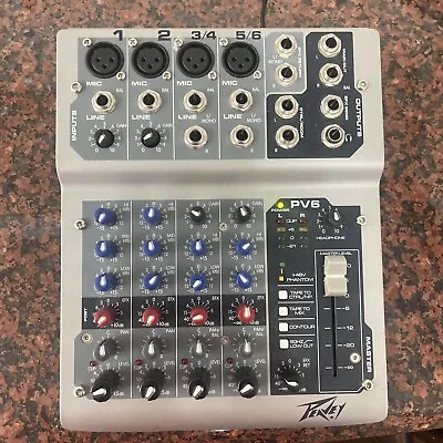 Peavey PV6 DJ 6 Channel Compact Mixer Tested Works GREAT • $119