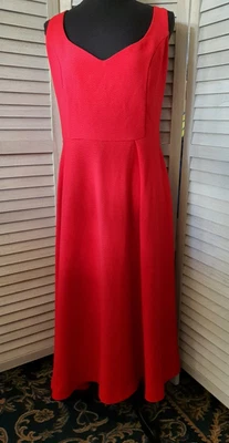 $35 • Buy 💃 City Chic Red Textured Stretch Midi Dress - Plus Size: XS 14/16