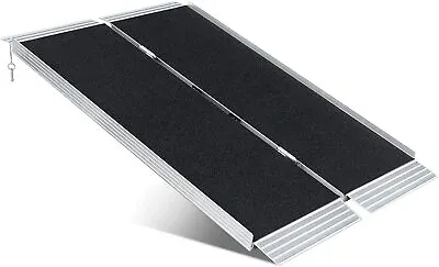 600Lbs 4/5/6Ft Portable Aluminum Non Skid Wheelchair Ramp Foldable Mobility • $129.95