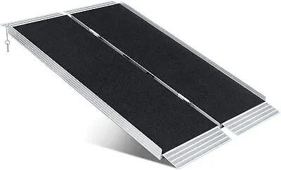 Used 4/5/6Ft Portable Aluminum Non Skid Wheelchair Ramp Foldable Mobility • $107.99