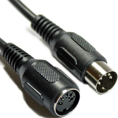 1.2m 5 Pin Din Plug To Female Socket Extension Cable Video PC MIDI Joiner Lead • £5.49