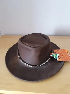 £24.99 • Buy KAKADU TRADERS Real Leather Australian Made Echuca Bush Hat Size XL Brown 2H12P 