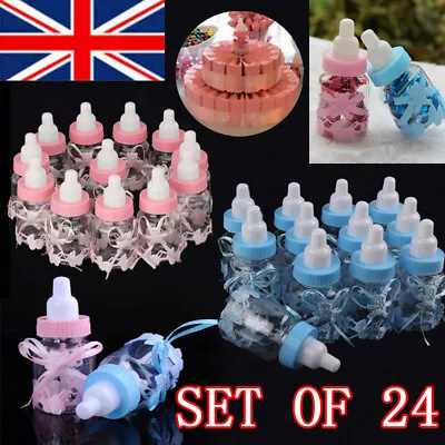 24x Fillable Bottles For Baby Shower Game Favors Prize Party Decoration Girl Boy • £2.95