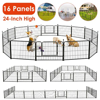 $149.99 • Buy 24Inch 16 Panels High RV Dog Playpen Dog Pen Dog Fence Exercise Outdoor/Indoor 