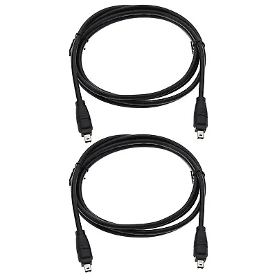 2x USB Male To Firewire IEEE 1394 4 Pin Male ILink Adapter Cable Black • £9.96