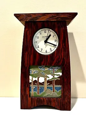 Schlabaugh & Sons Arts & Crafts Clock With Motawi Tile Mission Craftsman • $225