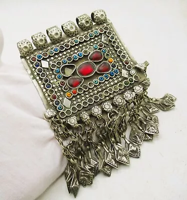 A150 Lovely Post Medieval Islamic Ottomans Silvered Pendant With Stones • £0.99