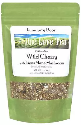 One Love Tea – Wild Cherry With Lions Mane Mushroom – 3 Oz Loose Leaf Tea • $9.99