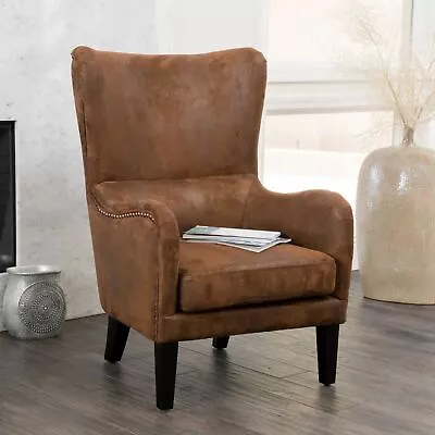 Contemporary Microfiber Wingback Club Chair • $335.13