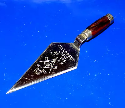 Vintage Masonic Fellowship Lodge #345 (Joplin MO.) 60 Yr. Mini Trowel 1870-1930 • $12