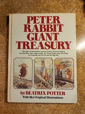 Vintage Giant Treasury Of Peter Rabbit Hardcover Book By Beatrix Potter 1980 • $8.50