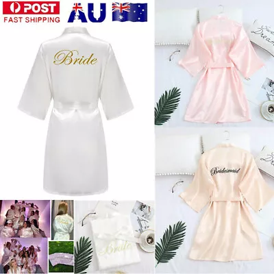 $17.35 • Buy Personalized Satin Silk Wedding Robe Bridesmaid Bride Hen Party Dressing Gown