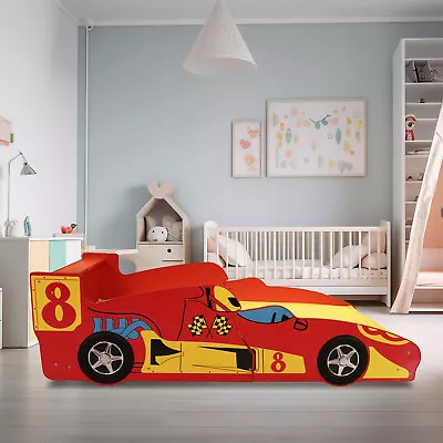 Toddler Race Car Bed In RedChild Bedroom Bed NEWF1 Racing Car BedTwin Size • $259