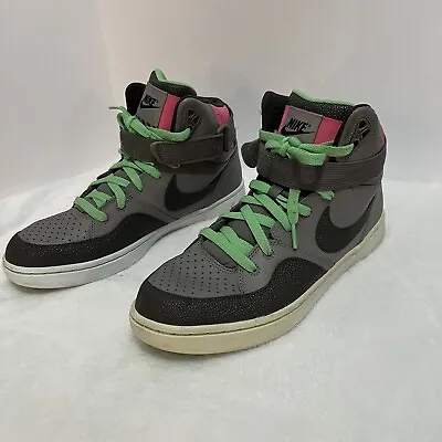 Nike Shoes Mens 10.5 Court Tranxition Grey Green Pink Basketball Sneaker Adult • $48.98