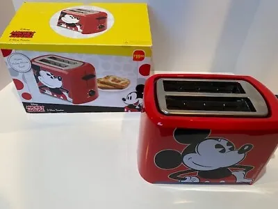 Disney Mickey Mouse Toaster Red New Never Used With Original Box 2 Slice Bagel • $19.95