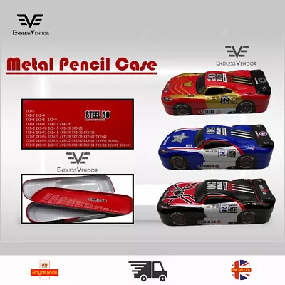 Student Unisex Creative Pencil Box | Car Shape Metal Pencil Box | Tin Pen Case • £4.99