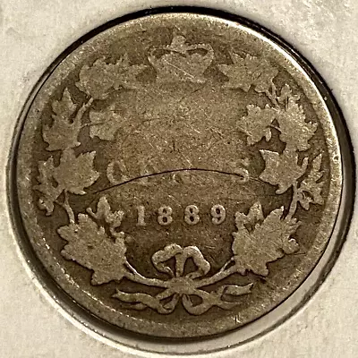 1889 Canada 25 Cents Quarter Dollar Silver Coin - Queen Victoria • $110.35