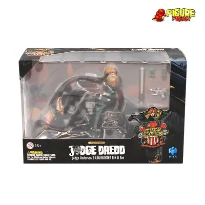 Hiya Toys Judge Dredd Judge Anderson & Lawmaster Mk II 4.25  Figure (1:18 Scale) • $67.99