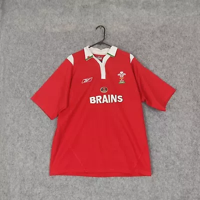 Wales Rugby Shirt Mens XL Reebok 2004 2005 Short Sleeve Brains Cymru Home Union • £24.99