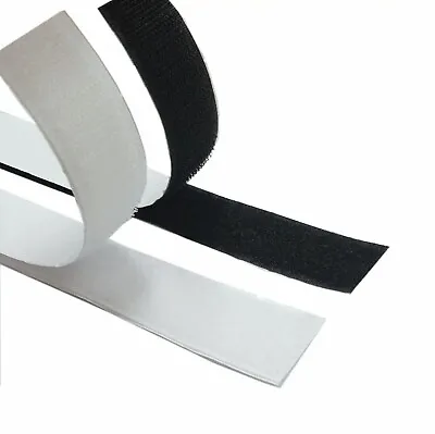 Hook And Loop Heavy Duty Stick On Self Adhesive Tape Widths 16mm 20mm 25mm 50mm • £3.98