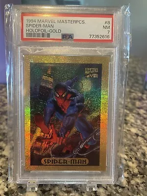 1994 Marvel Masterpieces Gold Holofoil SPIDER-MAN PSA 7 NM/MT • $3.25