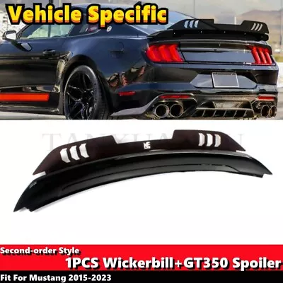 NP Designs 1PCS Wickerbill + GT350 Spoiler Wing Fit For FORD Mustang 2015-2023 • $138.98