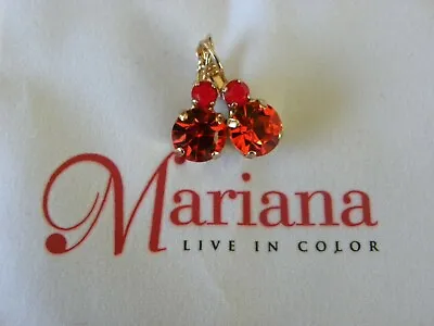 Mariana  Austrian Crystal  Rose Gold Plated   Hibiscus  Earrings   1  $65 • $49