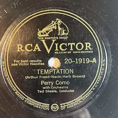 10  78 RPM-Perry Como-Temptation/Goodbye Sue/RCA Victor 20-1919 • $10