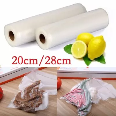 £8.99 • Buy 1-5 Rolls 20/28cm Textured Vacuum Vac Sealer Sous Vide Food Saver Storage Bags