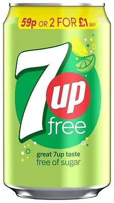 7up SUGAR FREE Lemon & Lime 24 X 330ml Cans • £18.99