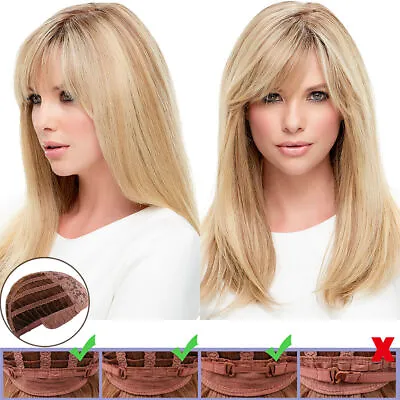 Stylish Women Real Natural Gold Blonde Long Straight Hair Wigs Cosplay Full Wigs • £16.09