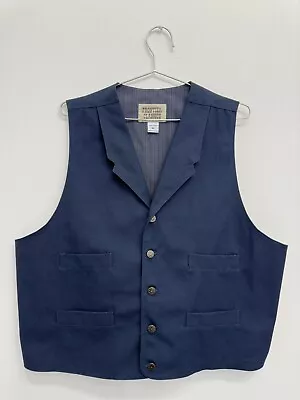 Frontier Classics Old West Victorian Lined Cinch Back Navy Blue Vest Mens XL • $39.95