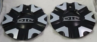 $89.39 • Buy Dip Wheels Flat Black / Silver Custom Wheel Center Cap Caps Set 2 # C10D98B01