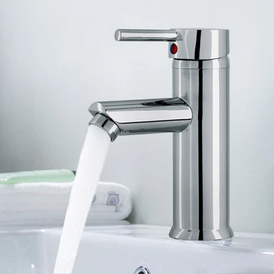 £10.59 • Buy Stainless Steel Nickel Luxury Bathroom Modern Basin Sink Mono Mixer Tap+Hoses