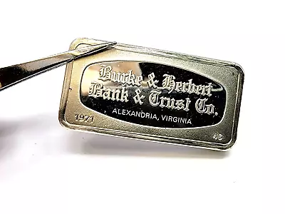$89.99 • Buy The Franklin Mint Sterling Silver Burke & Herbert Bank Alexandria Va Ingot Bar