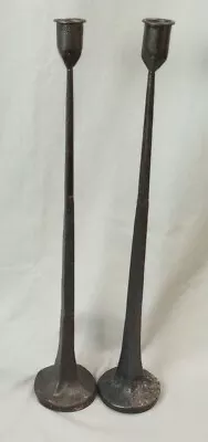 Two Found & Fable Black Metal Candle Sticks 17  Each • $30