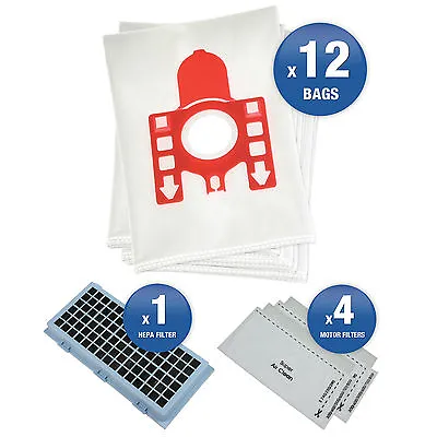 12 Vacuum Cleaner Bags For Miele Compact C1 & C2 Series Complete With Filter Kit • $27.45