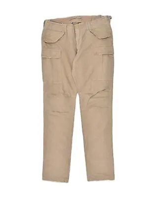 MASON'S Mens Slim Cargo Trousers IT 54 2XL W40 L35  Beige Cotton AJ13 • £21.81