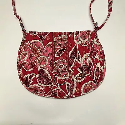 Vera Bradley Saddle Up Crossbody Bag Purse Raspberry Fizz Pink Purple Red White • $19