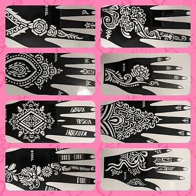 Henna Stencils Hand Mehndi Art Template Lace Body Temporary Tattoo Mehandi Stick • £18.99