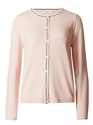Ladies Ex M&S Classic Peach Soft Knit Button Down Longsleeve Jumper Top Cardigan • £13.99