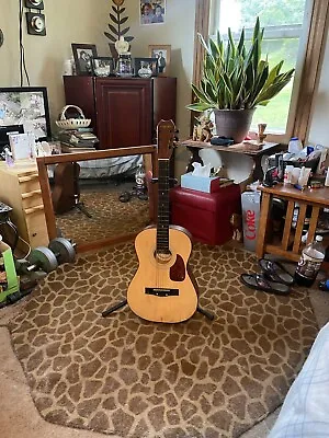 $20 • Buy First Act Discovery Natural Acoustic Guitar And Guitar Stand.