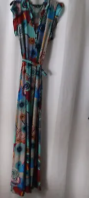 Long Tall Sally Size 10 Multi Coloured Spiral Designed Print Maxi Dress • £20