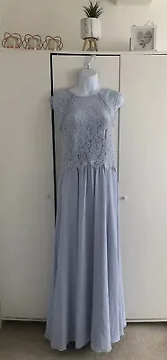 £50 • Buy Debut Occasion Prom Light Blue Crochet Lace Dress Open Back Cut Out Size UK  10