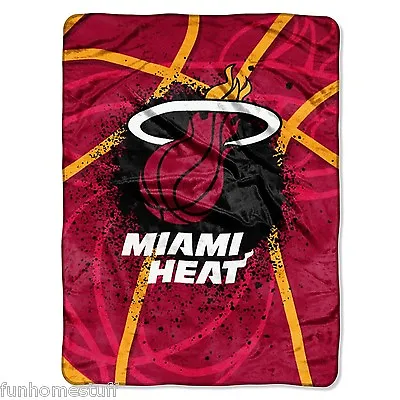 MIAMI HEAT Basketball NBA Sports Team Soft Northwest Throw Blanket 60x80 In Apx. • $52.95