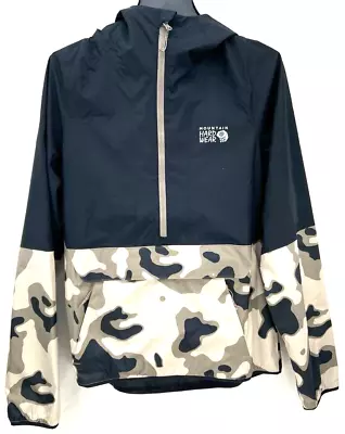 NEW Mountain Hardwear Rainlands Anorak Camo Half Zip LS Hooded Jacket Men's S • $42.49